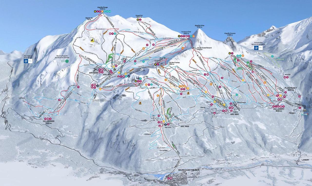 Spacious Ski-In Ski-Out Apartment 4-6 Pax, 161 Sources De Marie Arc 1950 Les Arcs  المظهر الخارجي الصورة